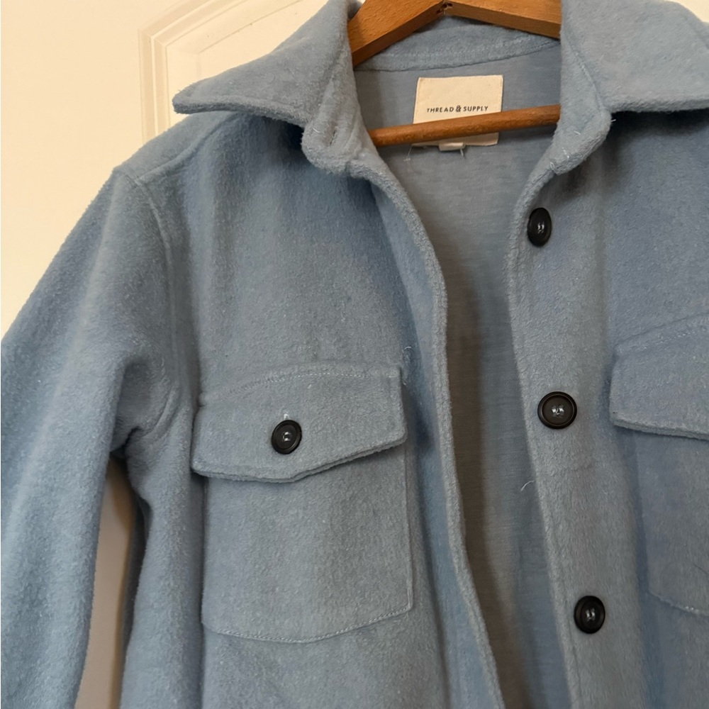 Thread & Supply Soft Button Down Shacket Size S - image 2